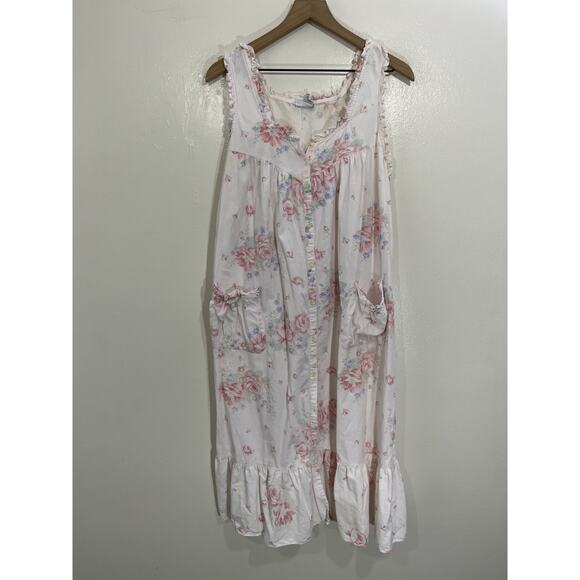 Coquette Regency Romantic Fairy Victorian Patio Dress M Cottage Dainty Lounge - Picture 1 of 13